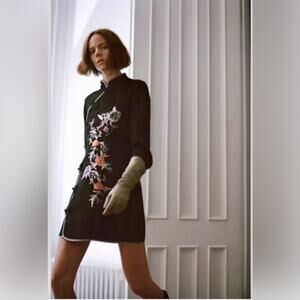 Zara Cheongsam - Asian Style Mini Dress or Tunic in Black Sz Medium NWT